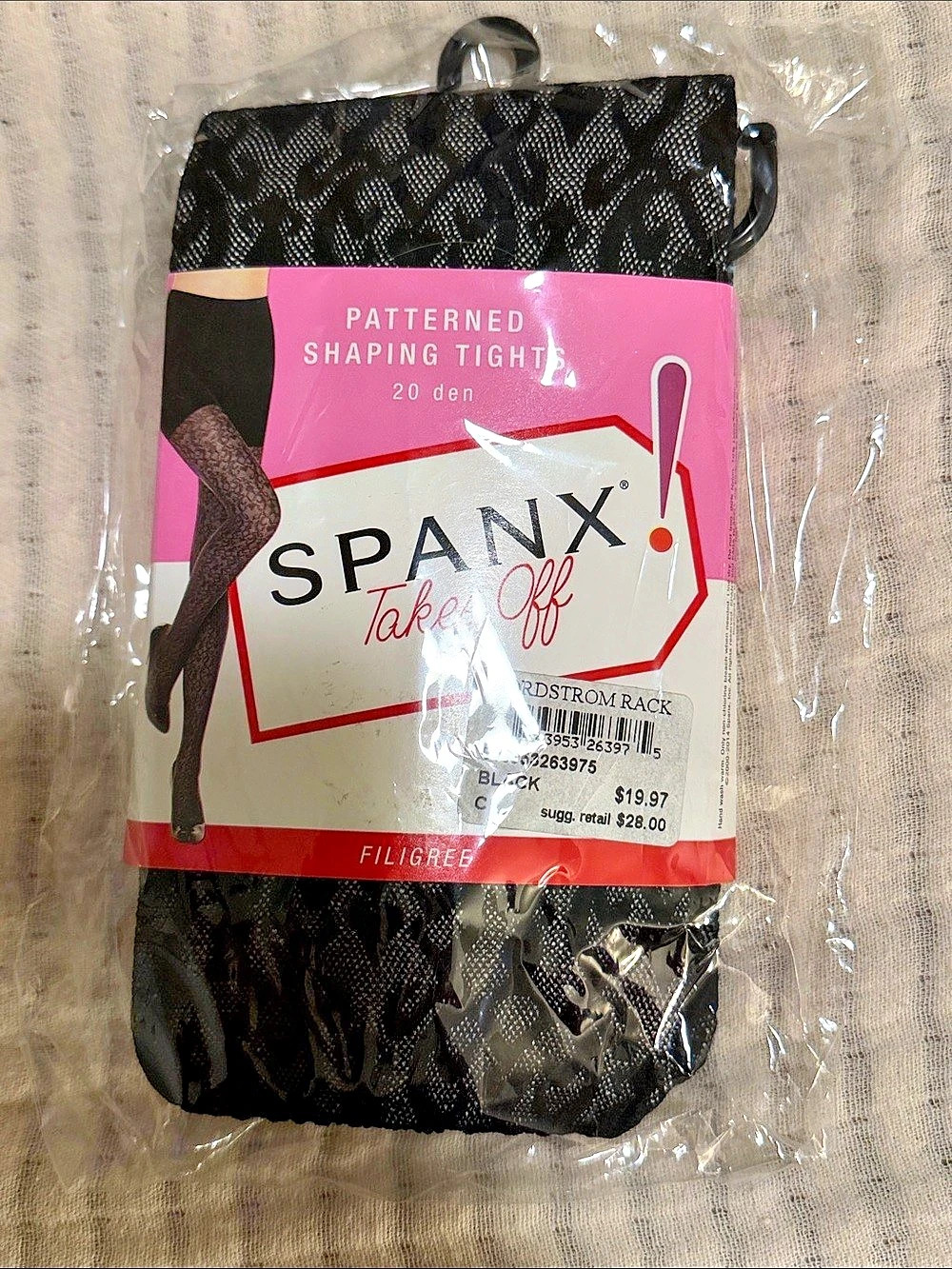 SPANX Take Off Patterned Shaping Tights Filigree Black